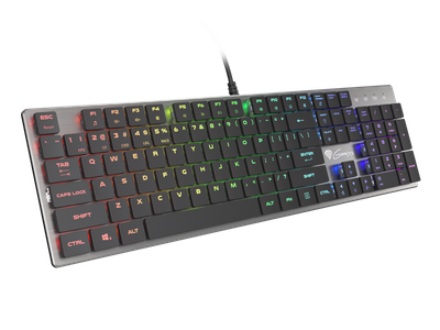 Tastierë mekanike Genesis Thor 420 RGB, ultra e sheshtë, RGB, layout US, e zezë