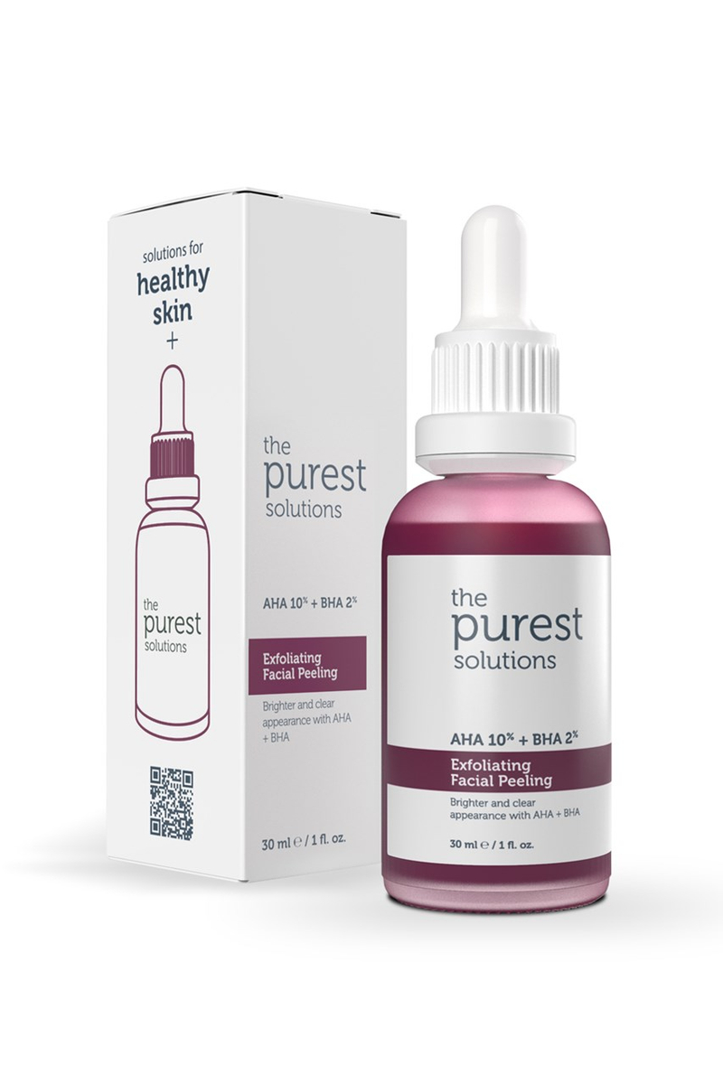 Serum eksfoliues për fytyrë The Purest Solutions AHA 10 % + BHA 2%, 30 ml
