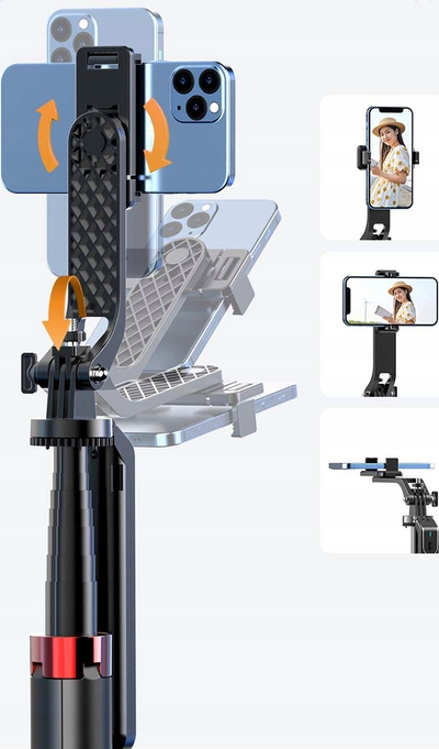 Mbajtëse telefoni Ulanzi MA09, tripod i zgjatshëm, modalitet gimbal dhe selfie stick, me telekomandë Bluetooth, e zezë