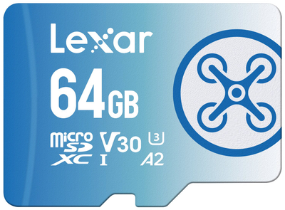 Kartë memorje Lexar FLY 1066x MicroSDXC, 64GB, UHS I U3 V30 A2, blu