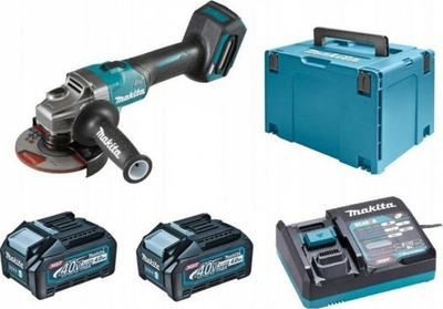 Brusilice këndi Makita GA005GM201, 125mm, 40V XGT 2x4.0Ah, blu