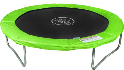 Trampolinë për kalamaj SkyRamiz Green Garden 244 cm 8FT, me rrjetë mbrojtëse, me pajisje, jeshile