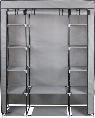 Garderobë pëlhure Saska Garden, 175 x 133 x 43 cm, e hirtë
