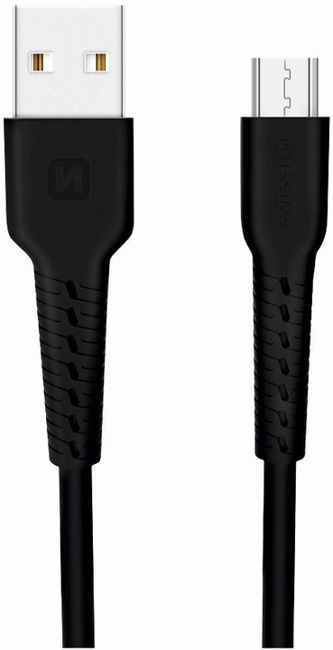 Kabllo Swissten MicroUsb, 1.0m, e zezë