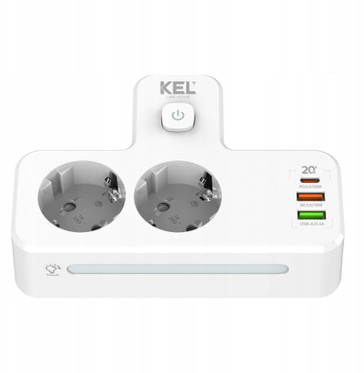 Shpërndarës energjie R-270SWS/CA, 2x Schuko, 3x USB A C, i bardhë