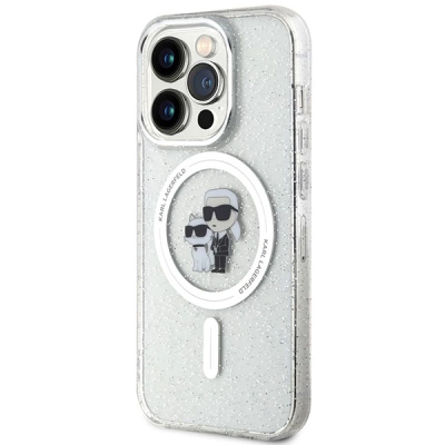 Maskë telefoni Karl Lagerfeld KLHMP15LHGKCNOT, për iPhone 15 Pro 6.1", MagSafe, transparente me shkëlqim