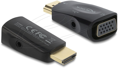 Adapter HDMI në VGA DeLOCK 61082, Full HD 1080p, i zi