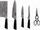 Set thikash KAMAZAKI KZI004SET, çelik Damask, me qëndrim, i zi