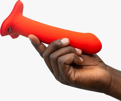 Dildo silikoni Fun Factory Magnum, 18 cm, me bazë vakumi, koral