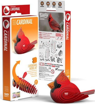 Puzzle 3D Eugy Cardinal, 27 copa, ekologjik, shumëngjyrësh