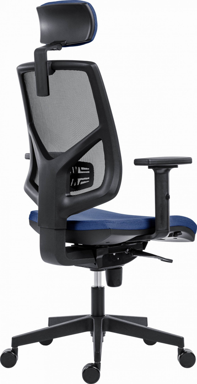 Karrige zyre ergonomike Powerton ERGO TINA, mekanizëm synkron, mbështetje lumbare, blu e errët