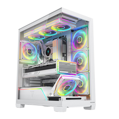 Kuti kompjuteri Modecom Volcano Stellar Plus ARGB Midi 5F, mid tower, panel anësor xham, e bardhë
