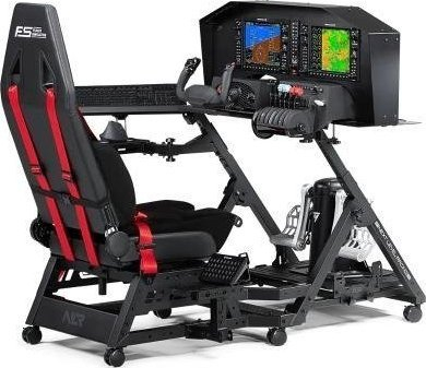 Ulëse simulimi Next Level Racing Flight Seat Pro NLR-S033, kompatibile me HOTAS dhe pedale, e zezë