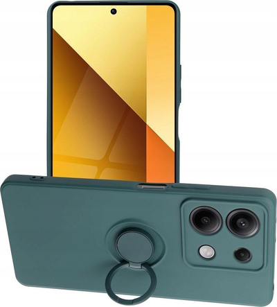 Mbulesë silikoni Forcell për Xiaomi Redmi Note 13 5G, me unazë mbajtëse, jeshile