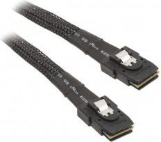Kabllo Silverstone CPS02 SAS, SFF-8087 në SFF-8087, 0.5m, i zi