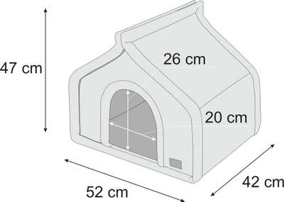 Shtëpizë për qen Doggy R2 Diamond Kennel, palosëse, me jastëk pelushi, bezhë