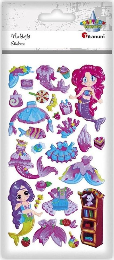 Ngjitësa 3D Titanum Convex me sirena dhe veshje, set dekorativ, shumëngjyrëshe