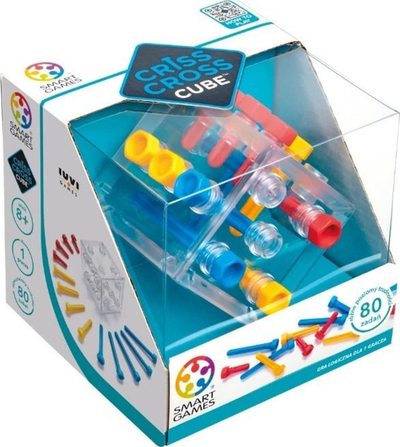 Lojë logjike Smart Games Criss Cross Cube, 3D, 80 sfida, transparente
