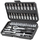 Set çelësash me racë CrV, 1/4", 46 copa, në kuti, gri
