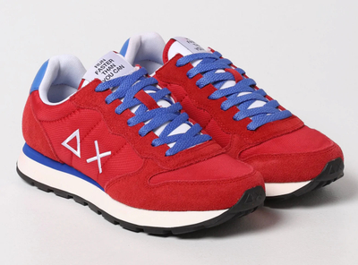 Atlete Sun68 Red Leather Sneakers për burra, nr EU46, të kuqe