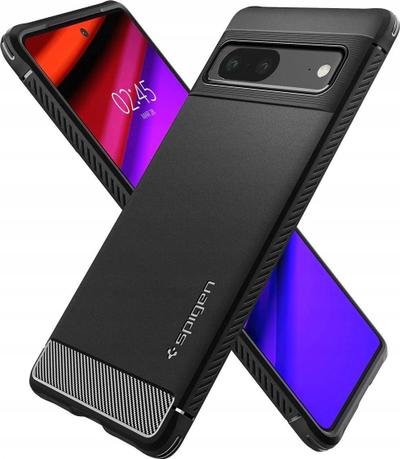 Футрола за телефон Spigen Rugged Armor за Google Pixel 7, флексибилен TPU, заштита од удари, црна мат