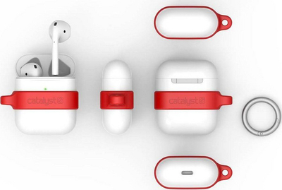 Kuti mbrojtëse për AirPods 1/2 Catalyst Minimalist, e bardhë / kuqe