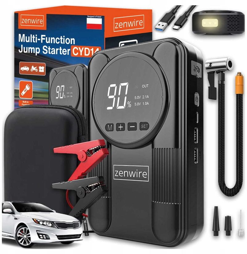 Booster makine Zenwire CYD14, 12000mAh, kompresor 150 PSI, i zi