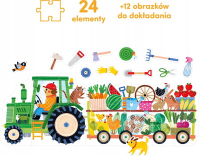 Puzzle moto Czuczu Traktor, 24 copa, për kalamaj 2+