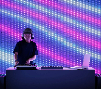 Panel drite LED Twinkly LIGHTWALL, 1120 LED RGB, me komandë nga aplikacioni, i zi