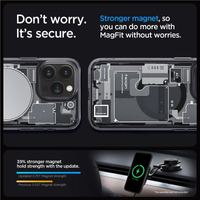 Këllëf telefoni Spigen Ultra Hybrid Mag Zero One për iPhone 15 Pro, 6.1\", me MagSafe, transparent me të zezë