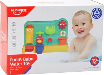 Играчка за бања Леантойс Bath Toy, панел со вакумски чашки, елементи со вода, шарена