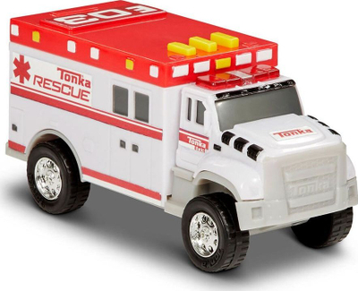 Autoambulancë lodër Tonka Tough Cab, me drita dhe zhurma, e bardhë me të kuqe