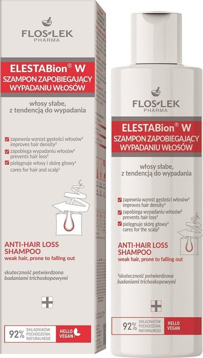 Shampo flokësh FlosLek Pharma ElestaBion W, kundra rënies së flokëve, forcuese, 200 ml