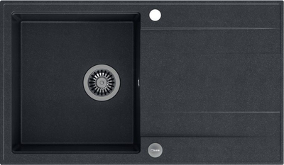 Lavaman kuzhine QUADRON EVAN 111, GraniteQ, 86x50 cm, black diamond me bakër