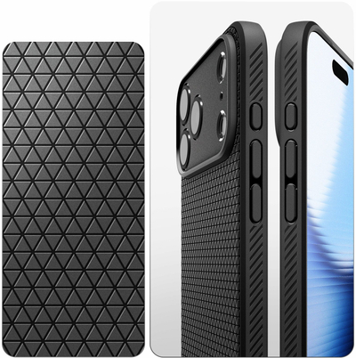 Kapak telefoni Spigen Liquid Air për iPhone 17 Pro, mat, i zi