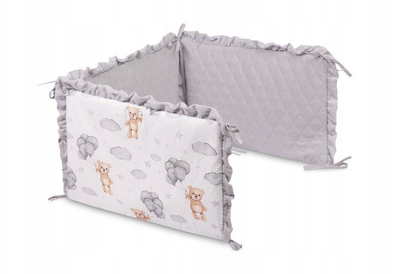 Mbrojtëse krevati për bebe Baby Matex Muslin Teddy, 3 panele, gri