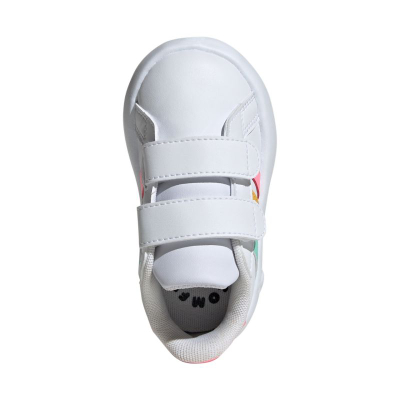 Atlete bebe Adidas Grand Court 2.0, EVA, mbyllje me shirit ngjitës, të bardha