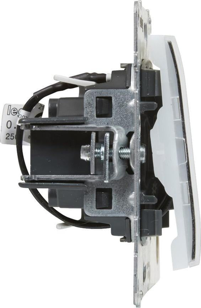 Buton shtypës me ndriçim Legrand SUNO 721410, 6A 250V, terminale automatike, i zi