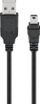 Kabllo Pro Mini USB, USB A në Mini USB 5 pin, 1m, e zezë