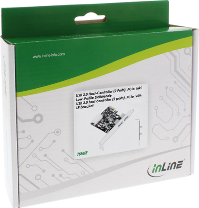Kartë zgjerimi InLine 76666F, 2x USB 3.0, PCIe, e zezë