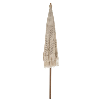 Çadër macramé teak & bambu off-white Φ250 cm (HM6036.01), bardhë