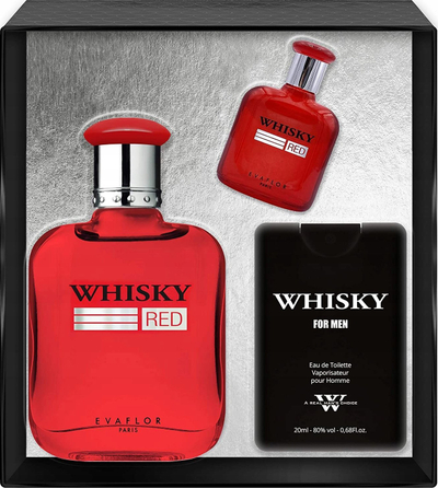 Set parfum për burra Evaflor Whisky Red, 3 pjesë, i kuq