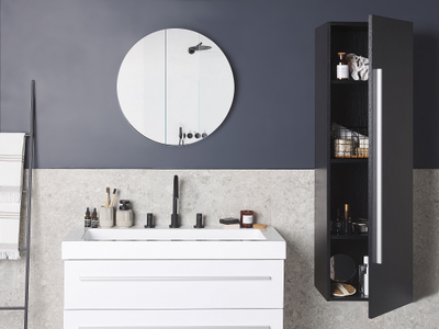Dollap muri për banjo Beliani Mataro, 40 cm, MDF, i zi