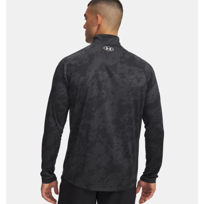 Bluzë sportive Under Armour Tech me zinxhir, mëngë të gjata, për burra, e zezë