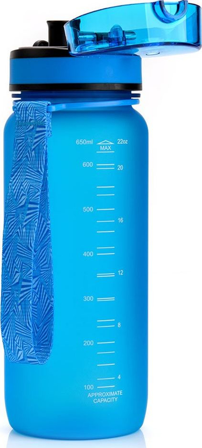 Shishe sportive Meteor me filter, 650 ml, transparente, blu