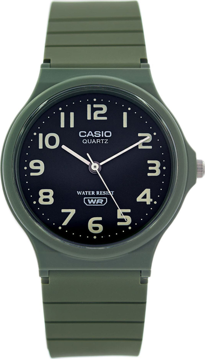 Ora dore Casio MQ24UC-3B, analoge, rezistente ndaj ujit, jeshile