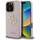 Kapak telefoni Guess Grained Big 4G Logo për iPhone 16 Pro, lëkurë eco, rozë