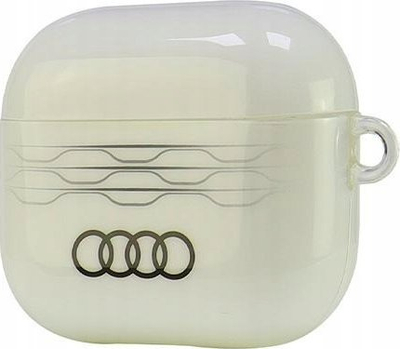 Mbulesë Audi IML me pattern gjeometrik për AirPods 3, model AU-IMLAP3-A6/D3-WE, e bardhë