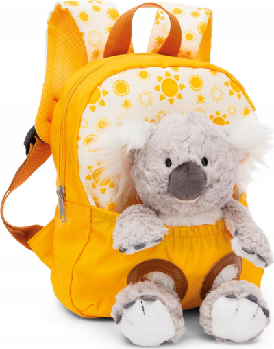 Çantë shpine për kalamaj NICI Koala, me lodër pelushi 25 cm, 26x21x13 cm, e verdhë