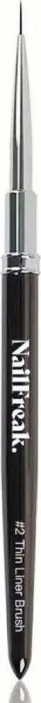 Furçë për thonj NailFreak #2 Thin Liner, profesionale, 1 copë, e zezë